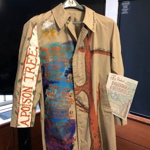 Hand-Painted Trench Coat Inspired by William Blake